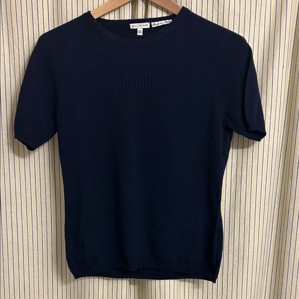 Bill Blass Navy Knit Pullover Sweater Set - Picture 4 of 16